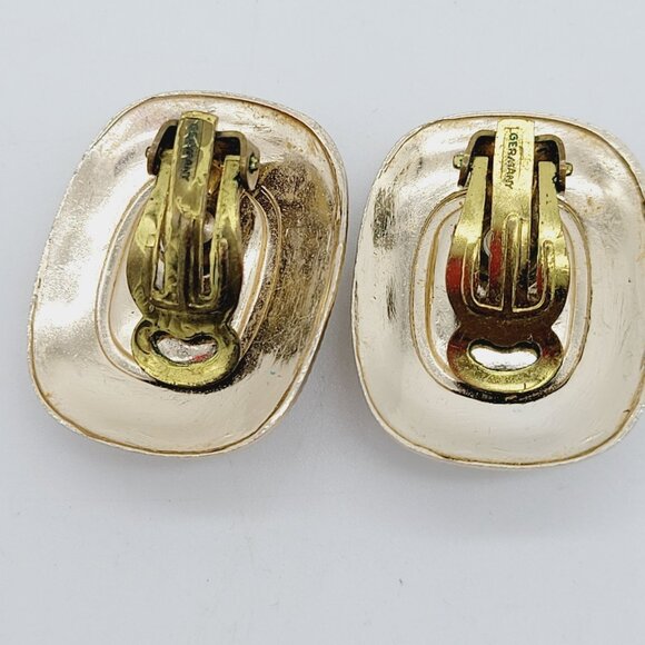 Vintage Germany Aluminum Pendant & Clip On Earrings Set Blonde Gold Tone - Picture 3 of 9